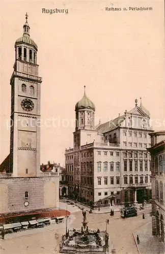 AK / Ansichtskarte  Augsburg Rathaus und Perlachturm Augsburg