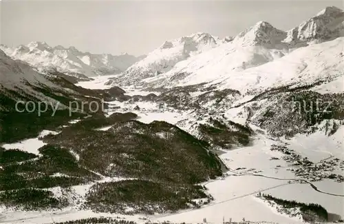 AK / Ansichtskarte Muottas_Muragl_Muottas_Murail_2453m_GR Panorama Blick auf das Oberengadin Alpen 