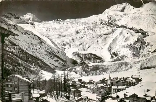 AK / Ansichtskarte Saas Fee_VS Winterpanorama Blick gegen Feegletscher Allalinhorn und Alphubel Walliser Alpen 