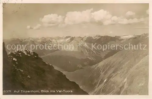 AK / Ansichtskarte Tinzenhorn_3172m_GR Panorama Blick ins Val Tuors Alpenpanorama 
