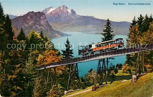 AK / Ansichtskarte Rigibahn_SZ Schnurtobelbruecke Blick auf Vierwaldstaettersee 