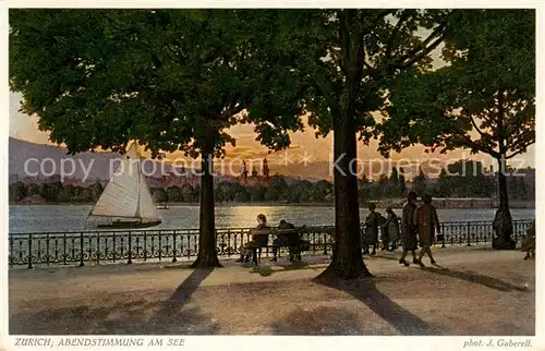 AK / Ansichtskarte Zuerich_ZH Abendstimmung am See Kuenstlerkarte Zuerich_ZH
