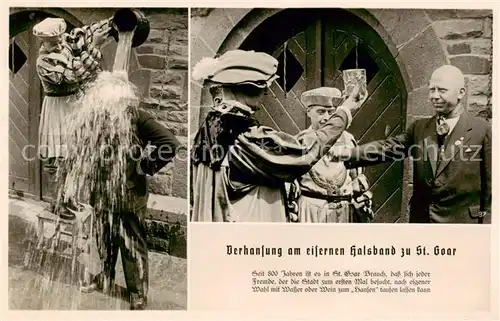 AK / Ansichtskarte 73800585 St_Goar_Rhein Hansenfest 1937 Wein und Wassertaufe Verhansung am eisernen Halsband 