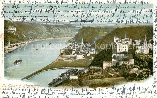 AK / Ansichtskarte  St_Goar_Rhein mit Rheinfels 