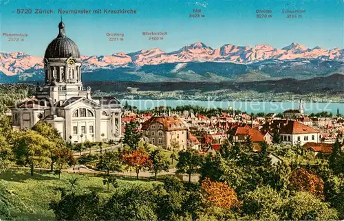 AK / Ansichtskarte Zuerich_ZH Neumuenster mit Kreuzkirche Panorama Zuerich_ZH