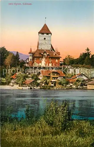 AK / Ansichtskarte Spiez_Thunersee_BE Schloss Spiez_Thunersee_BE