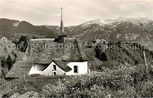 AK / Ansichtskarte Flueeli Ranft_Fluehli Ranft_OW Ulrichkapelle mit Hotel Paxmontana und Pilatus 