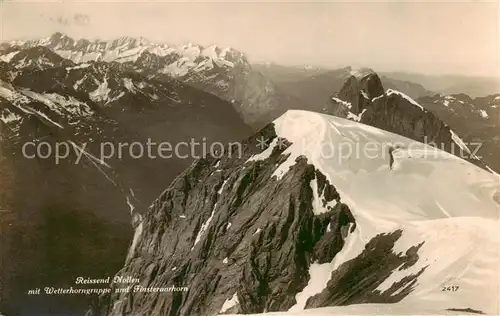 AK / Ansichtskarte Reissend_Nollen mit Wetterhorngruppe und Finsteraarhorn  Reissend_Nollen