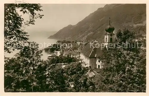 AK / Ansichtskarte Gersau_Vierwaldstaettersee_SZ Panorama mit Kirche 