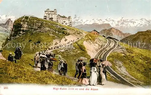 AK / Ansichtskarte Rigi_Kulm Kulm Hotel und die Alpen Rigi_Kulm