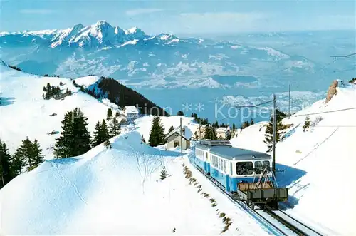 AK / Ansichtskarte Rigi_Kulm Arth Rigi Bahn mit Vierwaldstaettersee und Pilatus Rigi_Kulm