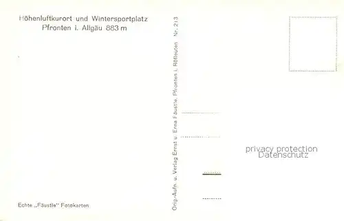 AK / Ansichtskarte  Pfronten Fliegeraufnahme Pfronten