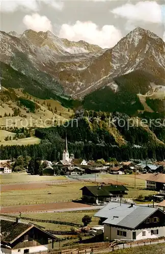 AK / Ansichtskarte  Fischen_Allgaeu mit Nebelhorn und Rubihorn Fischen Allgaeu