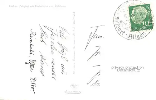 AK / Ansichtskarte  Fischen_Allgaeu mit Nebelhorn und Rubihorn Fischen Allgaeu