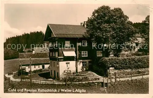 AK / Ansichtskarte  Weiler_Allgaeu Cafe Pension Rottachblick Weiler_Allgaeu