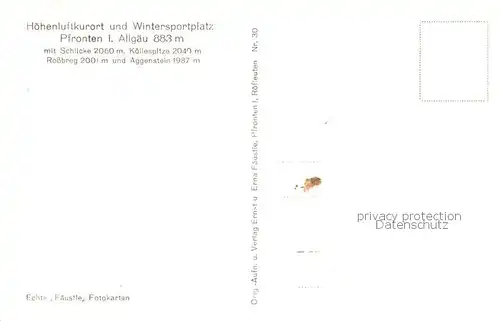 AK / Ansichtskarte 73800760 Pfronten mit Schlicke Koellespitze Rossbreg und Aggenstein Pfronten