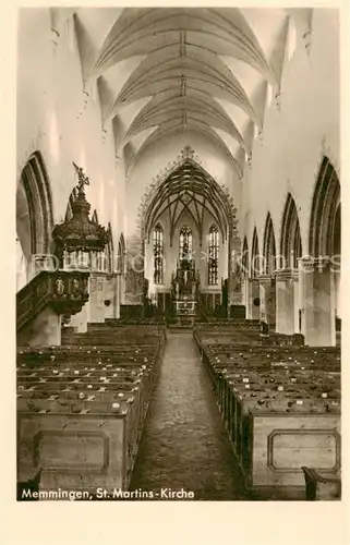 AK / Ansichtskarte  Memmingen St Martins Kirche Inneres Memmingen