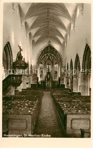 AK / Ansichtskarte  Memmingen St Martins Kirche Inneres Memmingen