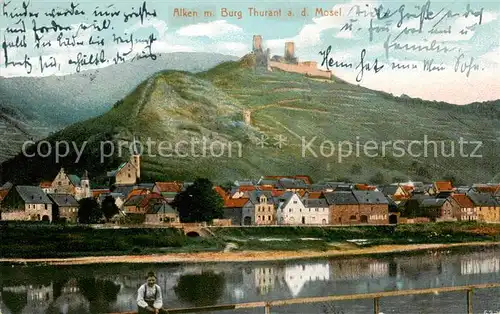 AK / Ansichtskarte  Alken_Koblenz mit Burg Thurant an der Mosel Alken_Koblenz