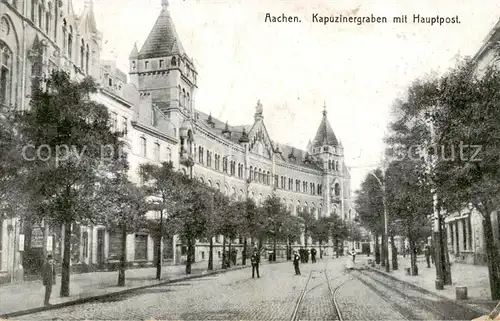 AK / Ansichtskarte  Aachen Kapuzinergraben mit Hauptpost  Aachen