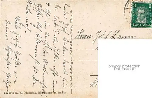 AK / Ansichtskarte  Monschau Alte Haeuser an der Rur Monschau