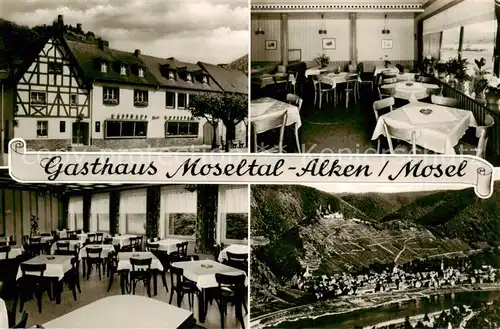 AK / Ansichtskarte 73800892 Alken_Koblenz Gasthaus Moseltal Gastraeume Fliegeraufnahme Alken_Koblenz