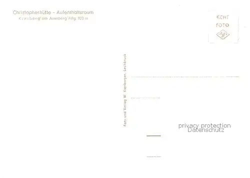 AK / Ansichtskarte 73800912 Auerberg_Stoetten Christopherhuette Aufenthaltsraum Auerberg_Stoetten