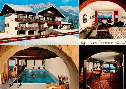 AK / Ansichtskarte 73800940 Oberstdorf Haus Annemarie Hotel garni Hallenbad Zimmer Gaststube Oberstdorf
