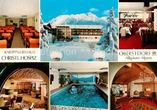 AK / Ansichtskarte 73800941 Oberstdorf Kneippkurhaus Christl Hospiz Gastraeume Hallenbad Oberstdorf