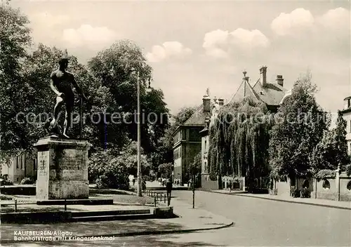 AK / Ansichtskarte  Kaufbeuren Bahnhofstrasse mit Kriegerdenkmal Kaufbeuren