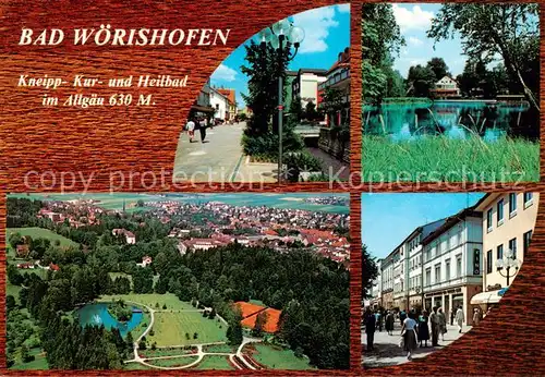 AK / Ansichtskarte  Bad_Woerishofen Kneipp Heilbad Panorama Ortspartien Teich Bad_Woerishofen