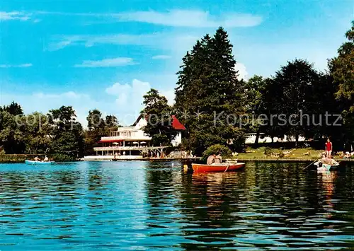 AK / Ansichtskarte  Bad_Woerishofen Waldsee mit Waldcafe Bad_Woerishofen