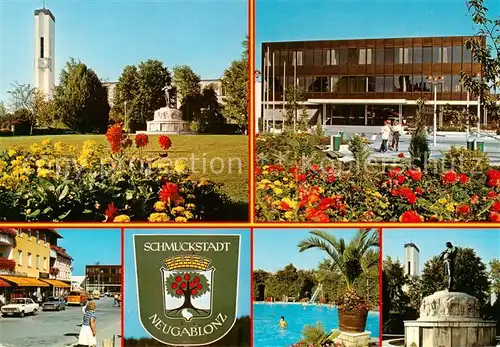 AK / Ansichtskarte  Neugablonz Park Denkmal Ortspartie Freibad Halle Neugablonz