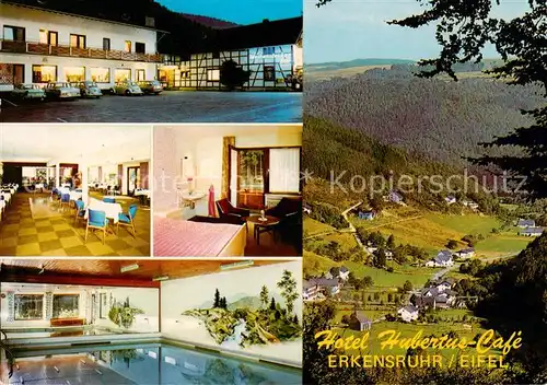 AK / Ansichtskarte  Erkensruhr Hubertus Cafe Hotel Restaurant Gastraum Zimmer Hallenbad Panorama Erkensruhr