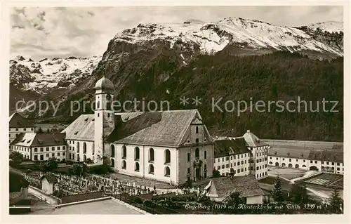 AK / Ansichtskarte Engelberg__OW Klosterkirche mit Titlis 