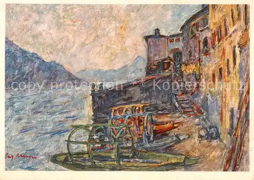 AK / Ansichtskarte Gandria_Lago_di_Lugano Le Barche Kuenstlerkarte Gandria_Lago_di_Lugano