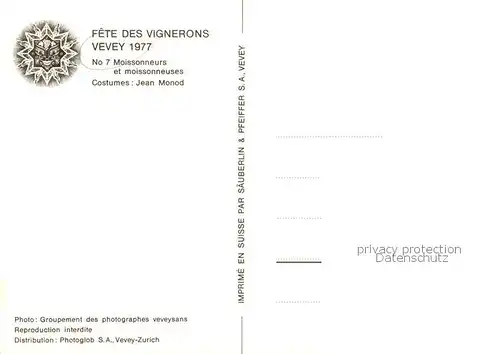 AK / Ansichtskarte Vevey_VD Fete des Vignerons Moissonneurs et moissonneuses Vevey_VD