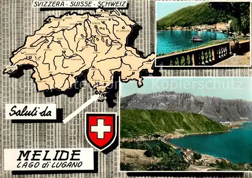 AK / Ansichtskarte Melide_Lago_di_Lugano Panorama Melide_Lago_di_Lugano