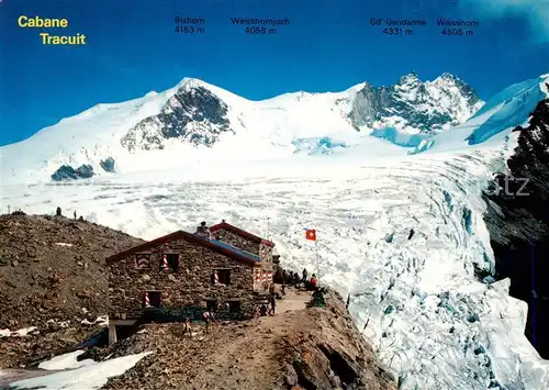 AK / Ansichtskarte Cabane_de_Tracuit_Col_de_Tracuit_3250m_VS Zinal Val dAnniviers Bishorn Weisshorn 