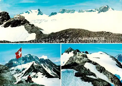 AK / Ansichtskarte Planurahuette_2947m_Toedi_GL Toedi Nord und Westflanke Planurahuette mit Cazaraula Heim und Dussistock 