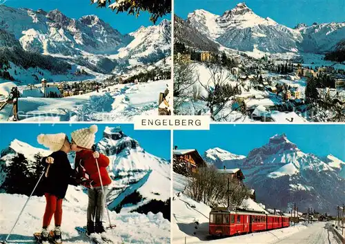 AK / Ansichtskarte Engelberg__OW Gesamtansichten Wintersportplatz Alpen Kinder Skipiste Eisenbahn 