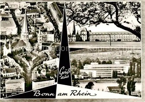 AK / Ansichtskarte  Bonn_Rhein Fliegeraufnahme Teilansichten Bonn_Rhein