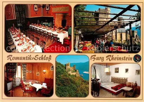 AK / Ansichtskarte  Trechtingshausen Romantik Schloss Burg Rheinstein Terrasse Gastraeume Zimmer Trechtingshausen