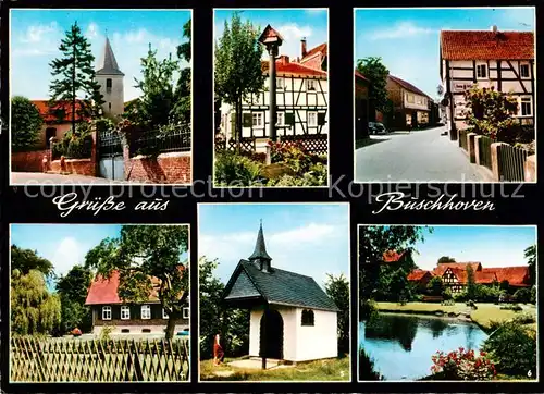 AK / Ansichtskarte  Buschhoven_Swisstal Wallfahrtskirche Wasserpumpe Hauptstrasse Forsthaus Kapelle Dorfweiher 