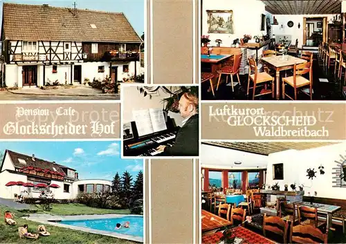 AK / Ansichtskarte  Waldbreitbach_Wied Pension Glockscheider Hof Gastraeume Freibad Waldbreitbach Wied