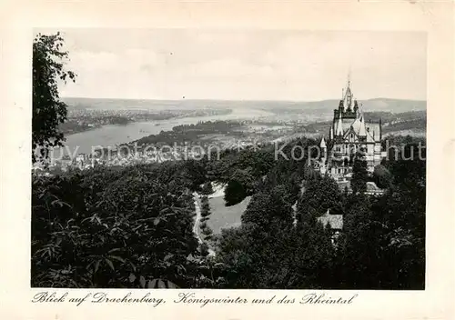 AK / Ansichtskarte  Koenigswinter_Rhein Blick auf Drachenburg Koenigswinter und Rheintal 