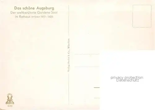 AK / Ansichtskarte 73801174 Augsburg Goldener Saal Augsburg