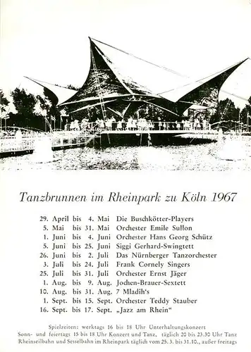 AK / Ansichtskarte 73801206 Koeln__Rhein Tanzbrunnen im Rheinpark 