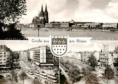 AK / Ansichtskarte 73801210 Koeln__Rhein Rheinufer Hohenzollernring Kaiser Wilhelm Ring 