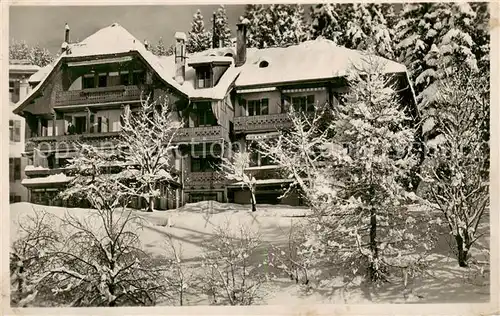 AK / Ansichtskarte Vermala_Montana Hotel Pension Villa A. de Preux im Winter Vermala_Montana